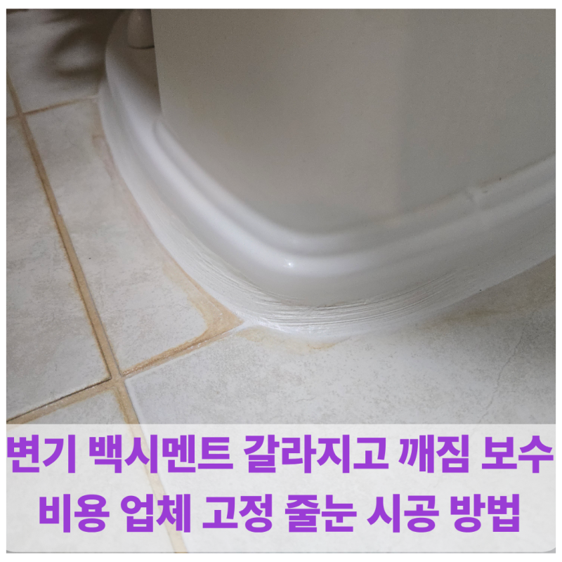 변기 백시멘트 갈라지고 깨짐 보수 비용 업체 고정 줄눈 시공 방법