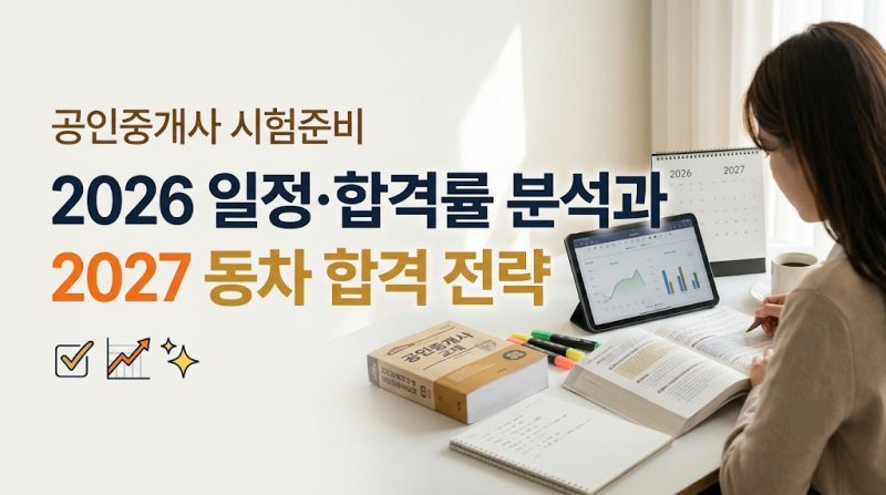 공인중개사 시험준비 2026 일정 합격률 분석과 2027 동차 합격 전략