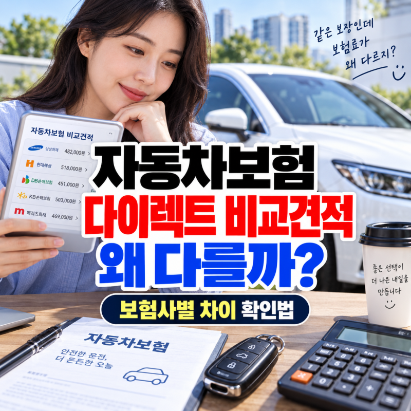 자동차보험 다이렉트 비교견적, 같은 조건인데 왜 보험료가 다를까? 보험사별 차이 확인법