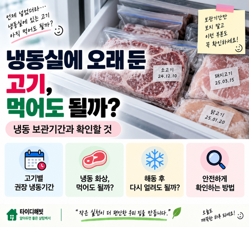 냉동실에 오래 둔 고기, 먹어도 될까? 냉동 보관기간과 확인할 것