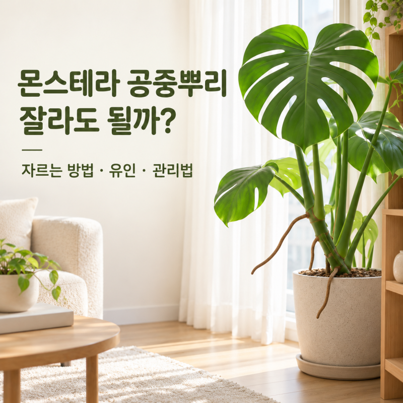 몬스테라 공중뿌리 잘라도 될까? 자르는 방법부터 유인.관리법까지