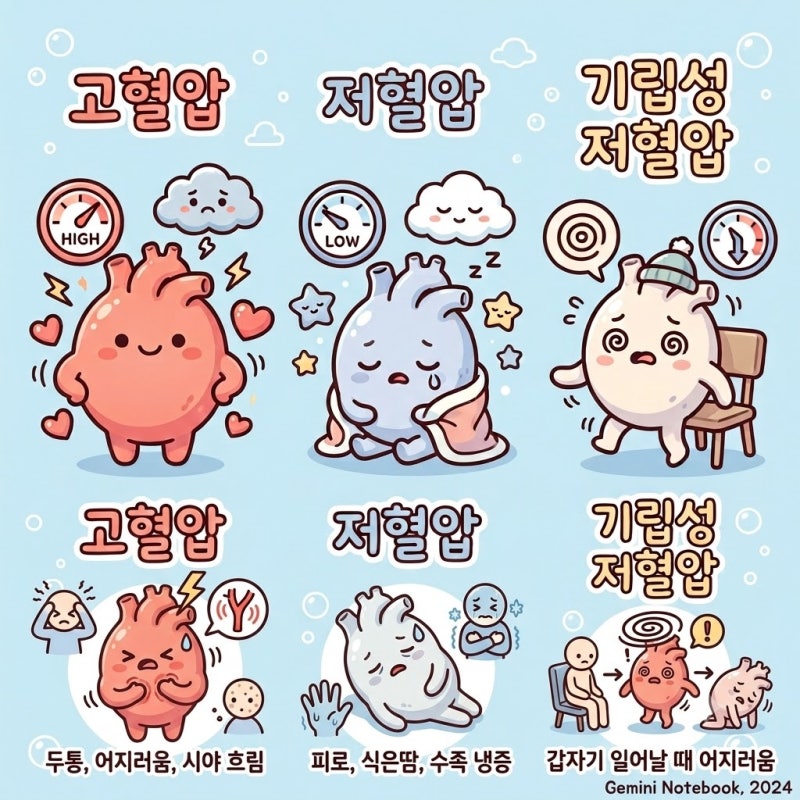 [의학 전문기자 칼럼] 혈압의 삼각지대: 고혈압, 저혈압, 기립성 저혈압 완전 비교 가이드