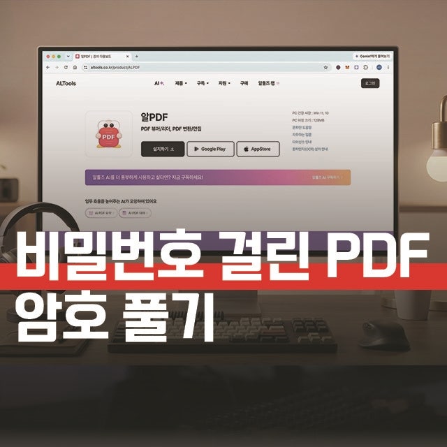 PDF 파일 암호 해제 방법, 알PDF로 비밀번호 풀기