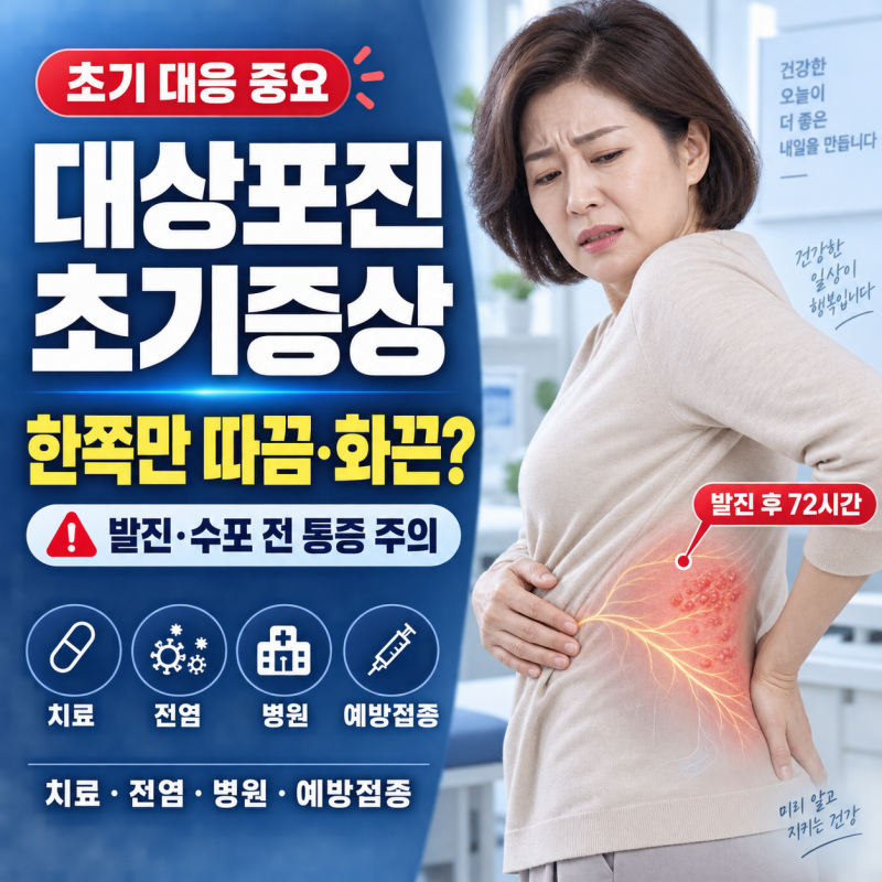 대상포진 초기증상과 치료방법 총정리｜원인·전염·통증·병원·예방접종