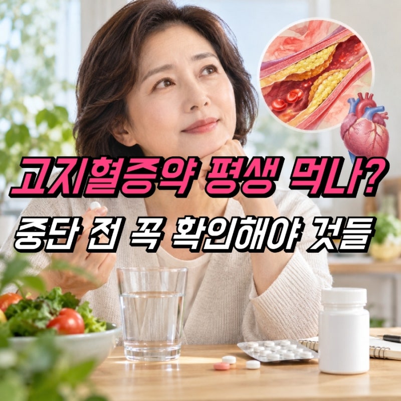 고지혈증약 종류 복용시간 부작용, 중단해도 될까