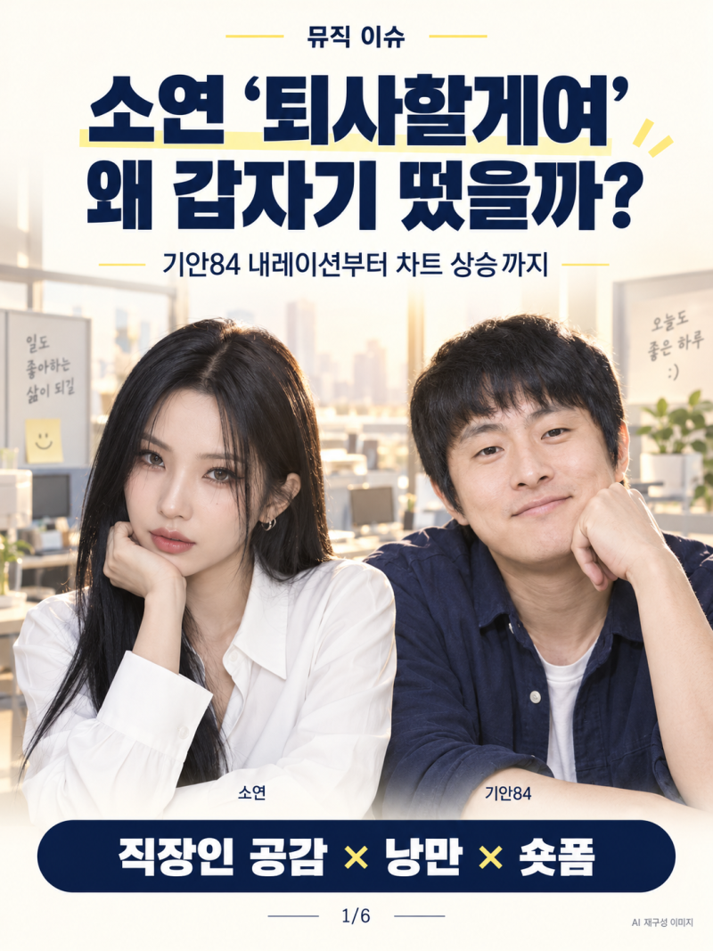 소연 ‘퇴사할게여’ 왜 갑자기 떴나? 기안84·가사 의미·차트 순위 총정리