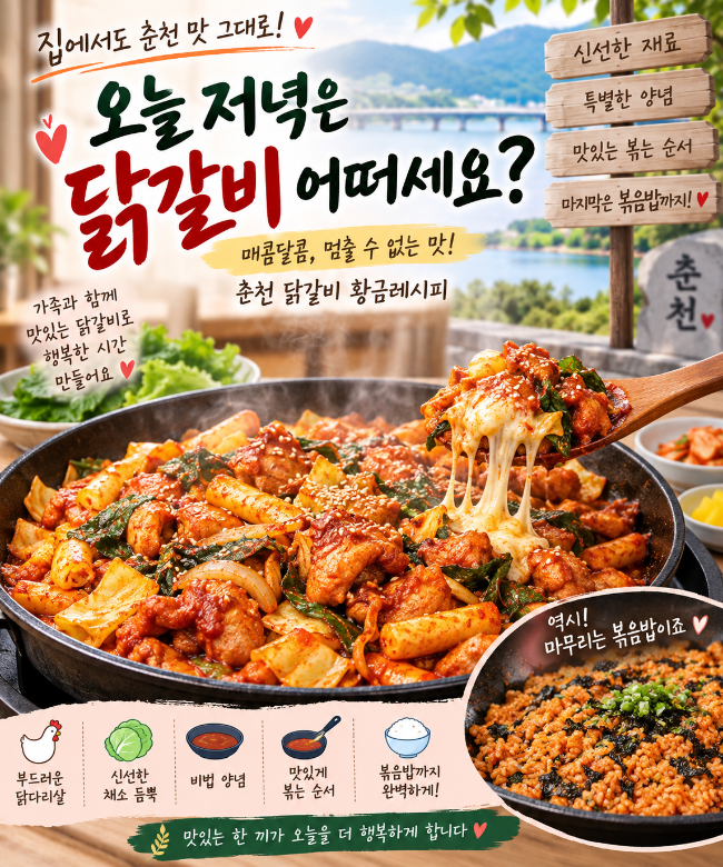 집에서 닭갈비 최고로 맛있게 만드는 법/춘천 닭갈비 부럽지 않은 황금레시피