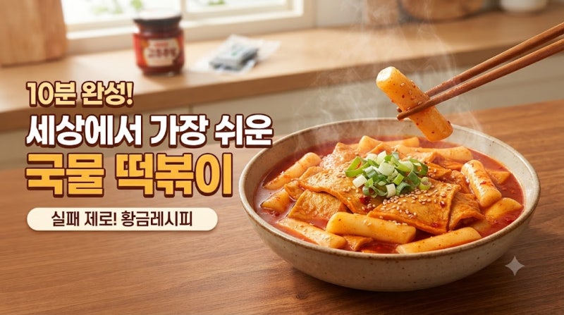 실패 없는 황금레시피! 집에서 10분 만에 만드는 매콤달콤 국물 떡볶이 만들기