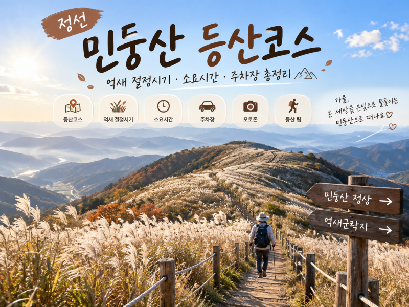 정선 민둥산 등산코스｜억새 절정시기·소요시간·주차장 총정리