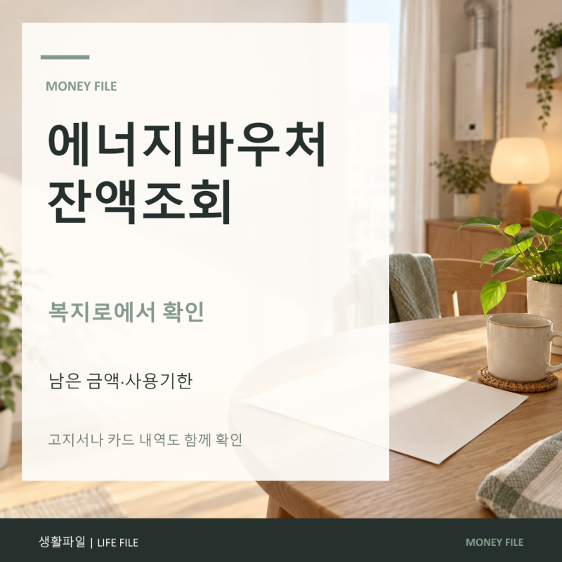 에너지바우처 잔액조회 남은 금액과 사용기한 확인 방법