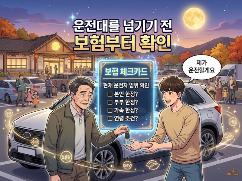 추석 교대운전 특약, 출발 당일 가입하면 늦을 수 있습니다