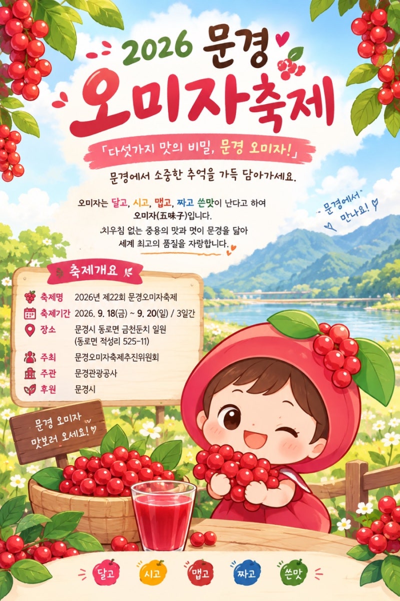 2026 문경 오미자축제 일정 초대가수 프로그램 총정리