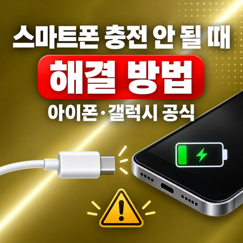 스마트폰 충전이 안 될 때 해결 방법｜아이폰·갤럭시 공식 기준