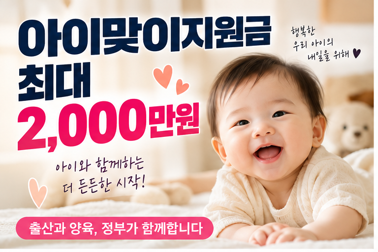 아이맞이지원금 최대 2,000만원! 2027년 출산지원금 어떻게 달라지나?✨️
