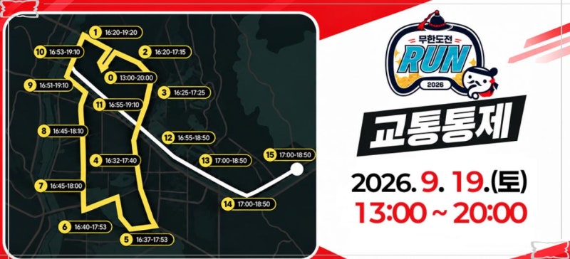 9월 19일 경주 여행 가시나요? 무한도전 RUN 교통통제 및 우회도로 총정리