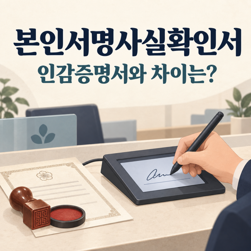 본인서명사실확인서 발급 방법, 인감증명서 차이와 준비물·수수료 정리