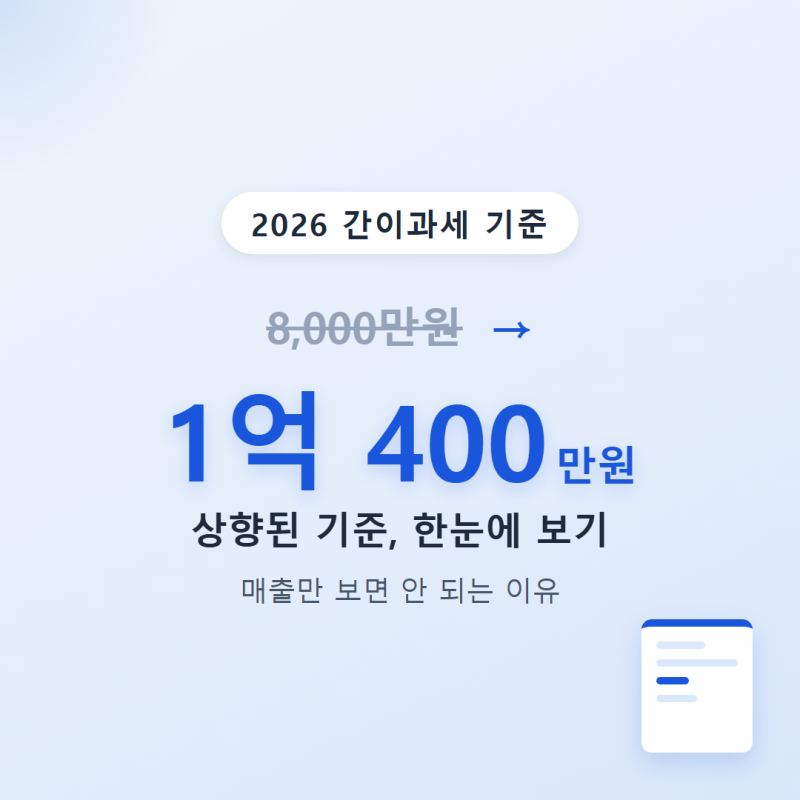 2026 간이과세 기준 총정리, 매출만 보면 안 되는 이유