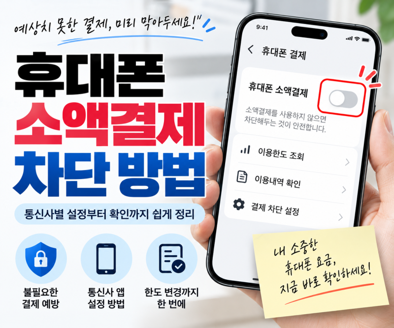 휴대폰 소액결제 차단 방법 통신사에서 설정하는 순서