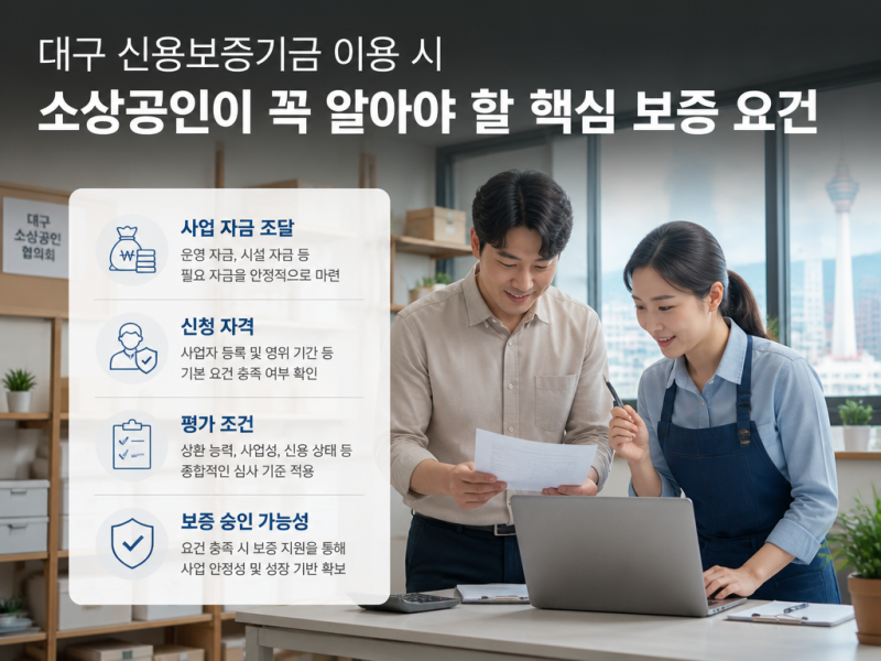 대구 신용보증기금 승인율을 높이는 신청 전략과 부결 대비 조건
