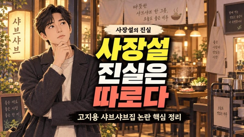 고지용 샤브샤브집 논란 정리, 사장설과 홍보 모델설의 핵심 차이