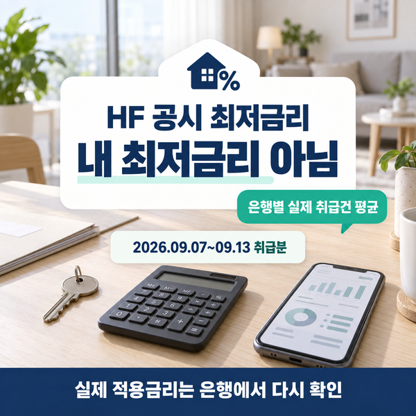HF 전세대출 금리 가장 낮은 은행이 내 최저금리는 아닙니다