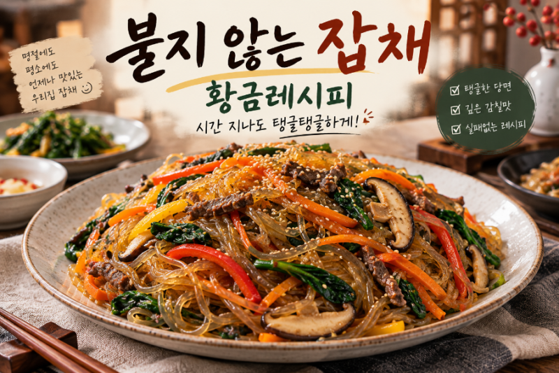 불지 않는 잡채 황금레시피｜시간 지나도 탱글탱글한 명절 잡채 만드는 법