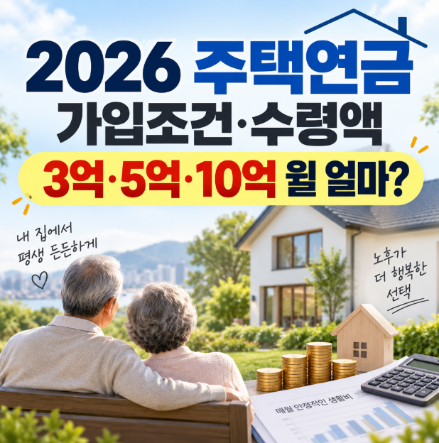 주택연금 가입조건과 수령액, 3억·5억·10억 집이면 월 얼마?