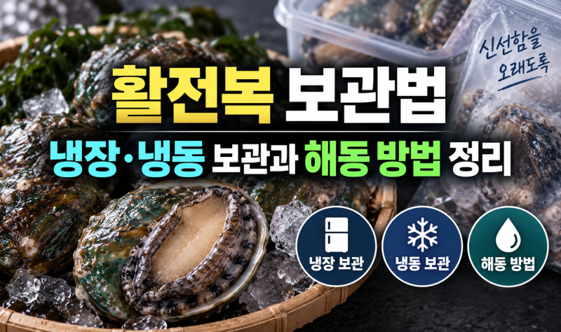 활전복 보관법, 냉장 냉동 보관과 해동 방법 정리