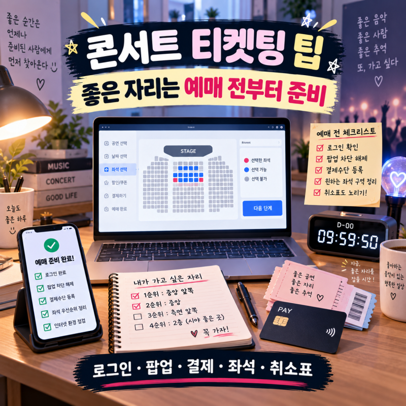 콘서트 빠른 예약, 티켓팅 팁, 예스24 예매 전 설정부터 취소표 잡는 법