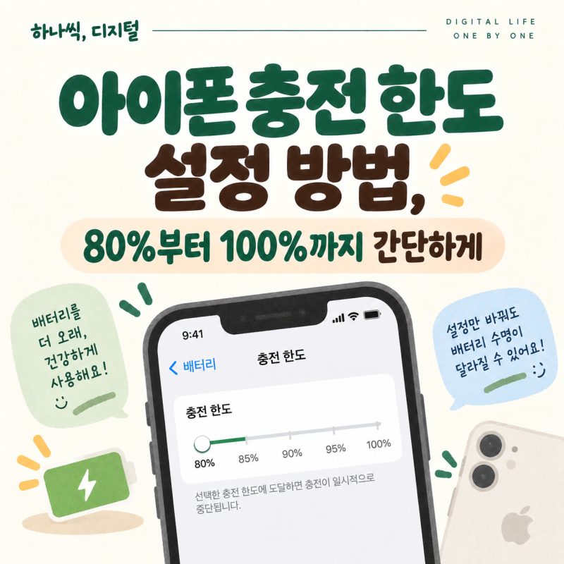 아이폰 충전 한도 설정 방법 | 80%부터 100%까지 바꾸는 법