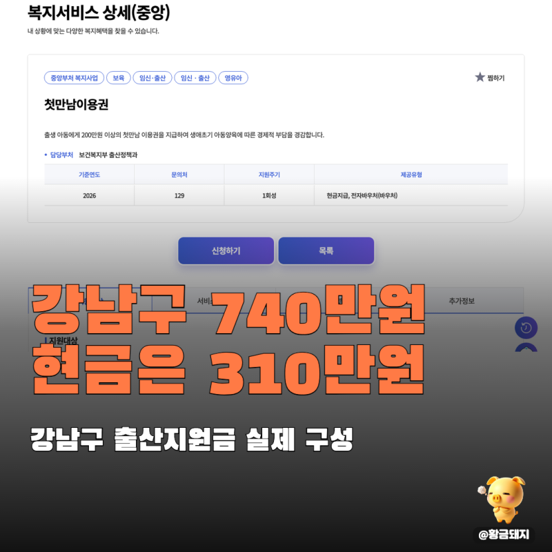 출산지원금 강남구 740만 원 받는다더니, 계산해 보니 현금은 딴판이었다