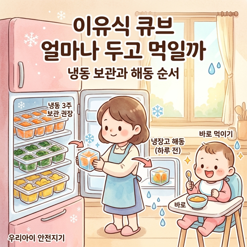 이유식 큐브 얼마나 두고 먹일까 - 냉동 보관과 해동 순서