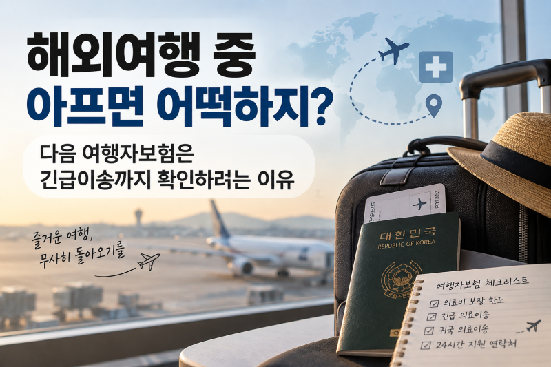 해외여행 중 아프면 병원비 어떡하지? 여행자보험 보장 범위 확인