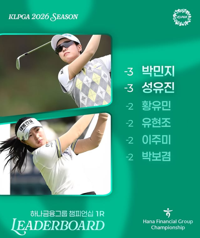 KLPGA하나금융그룹챔피언십 첫째 날 투어 최다승 21승에 도전하는 도전의 아이콘 박민지 공동....
