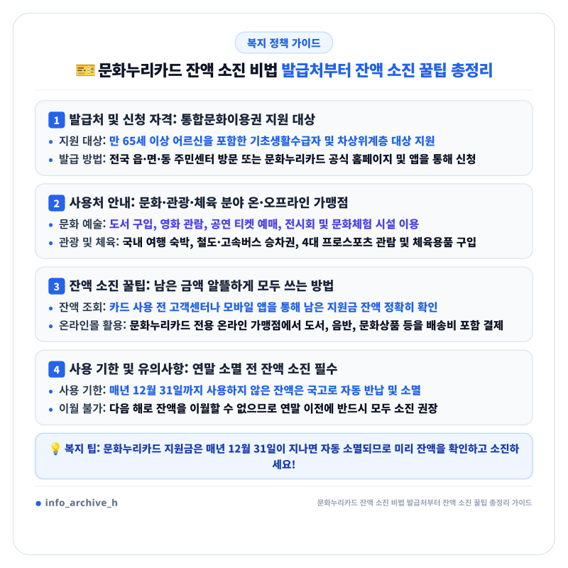 문화누리카드 잔액 남기고 소멸시키면 무조건 손해 보는 이유 (만 65세 이상 어르신 발급처 ....