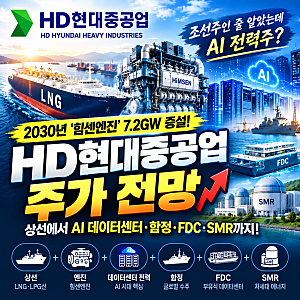 HD현대중공업 목표주가 97만원 유지…AI 데이터센터가 ‘힘센엔진’을 찾는 이유