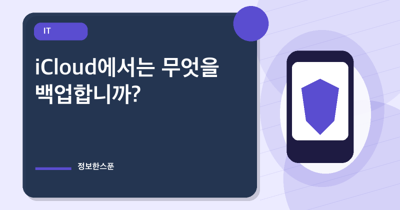 iCloud에서는 무엇을 백업합니까?