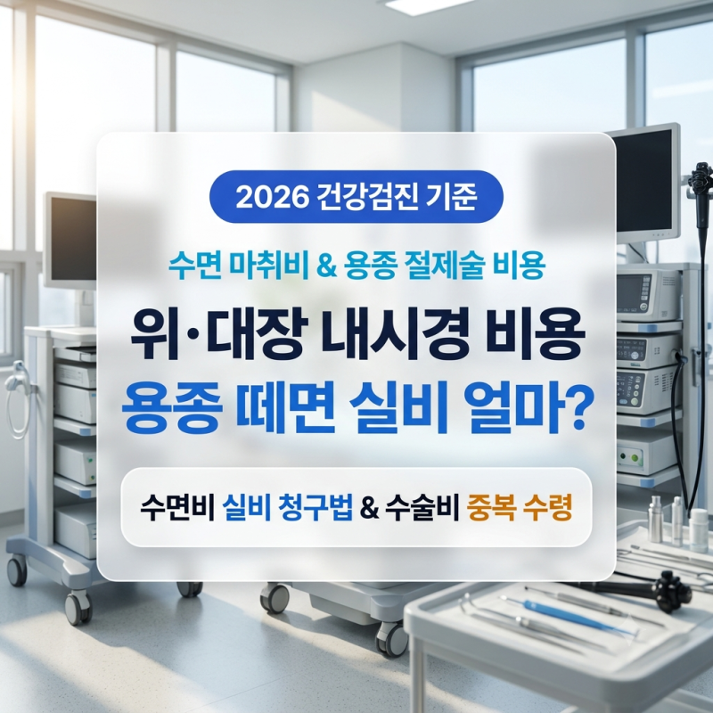 [2026] 위·대장 내시경 비용과 수면 마취비: 용종 절제술 실비 청구 및 질병 수술비 특약 총정....
