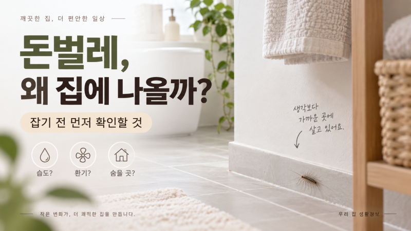 돈벌레가 나오면 바퀴벌레도 있다? 집벌레 정체와 퇴치 전 알아둘 점