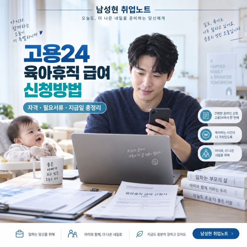 [고용지원] 고용24 육아휴직 급여 신청방법｜자격·필요서류·지급일 총정리