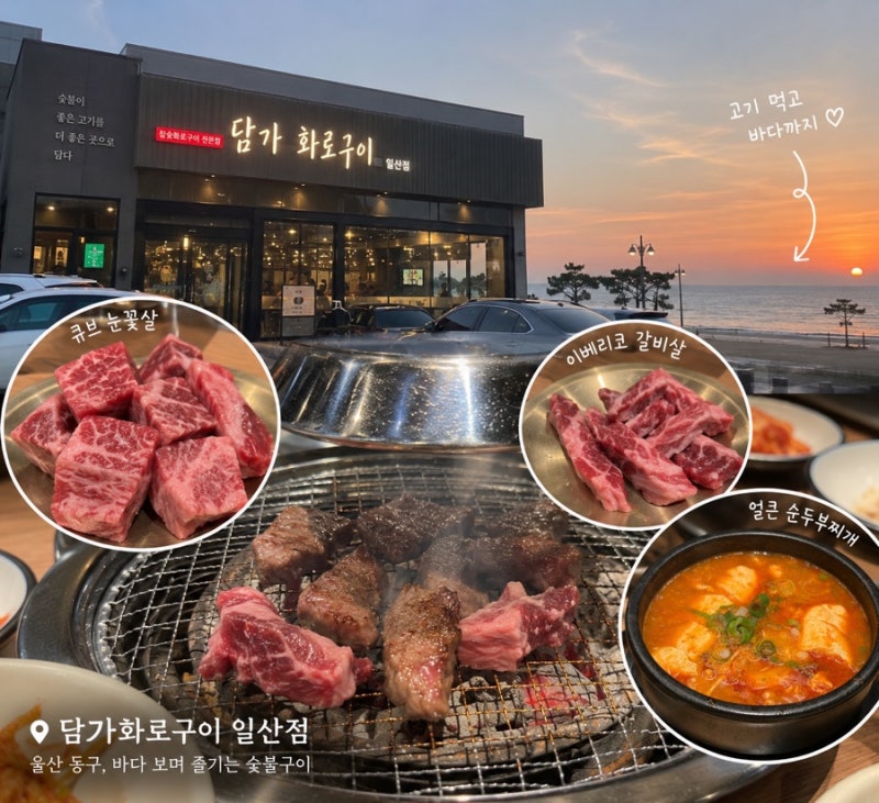담가화로구이 일산점 | 울산 일산동 맛집에서 큐브 눈꽃살