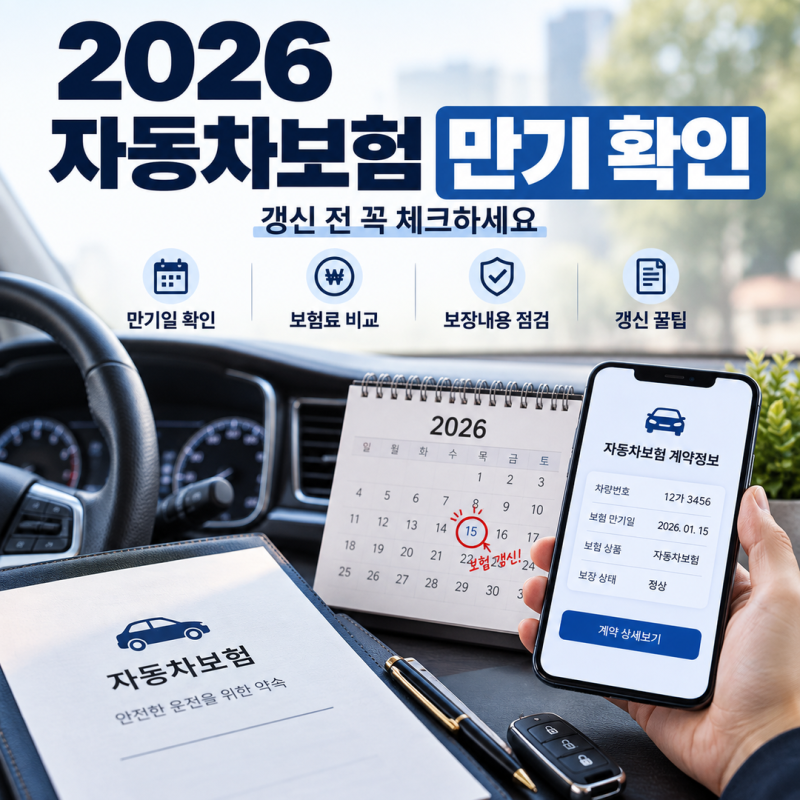 2026 자동차보험 만기 확인 방법｜내보험찾아줌·갱신 전 체크사항