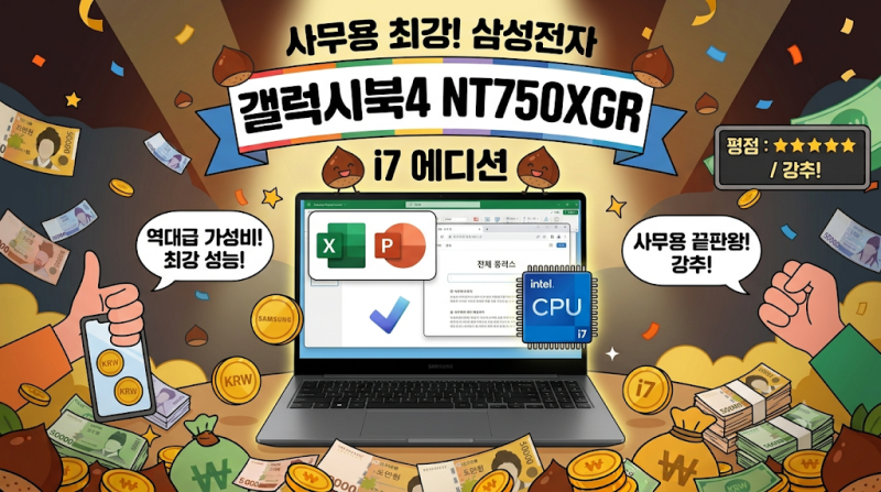 삼성전자 갤럭시북4 NT750XGR-A71A i7 사무용 노트북 솔직후기