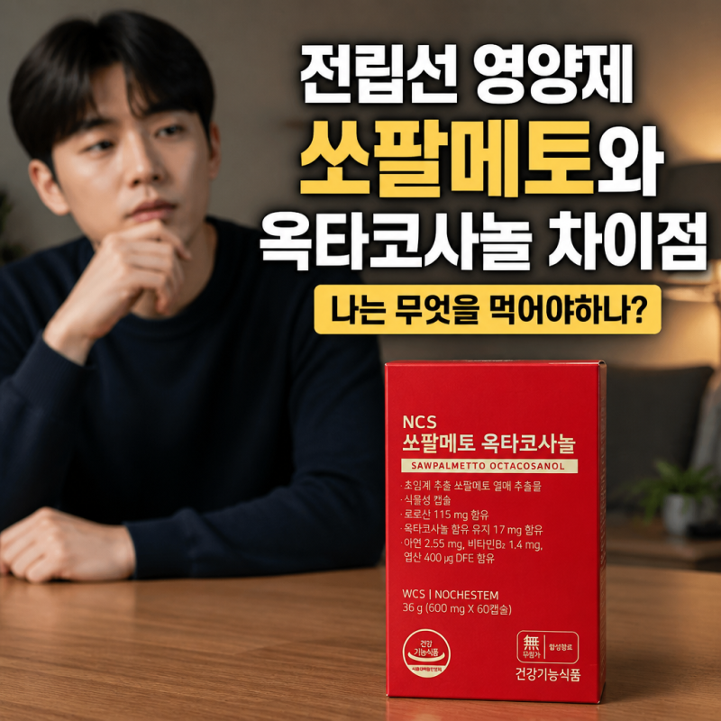 전립선 영양제 쏘팔메토와 옥타코사놀 차이점, 나는 무엇을 먹어야하나?