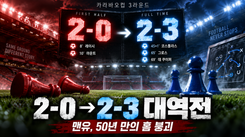 맨유 2-0에서 2-3 충격 역전패, 브라이튼이 올드 트래포드에서 드러낸 맨유의 구조적 문제