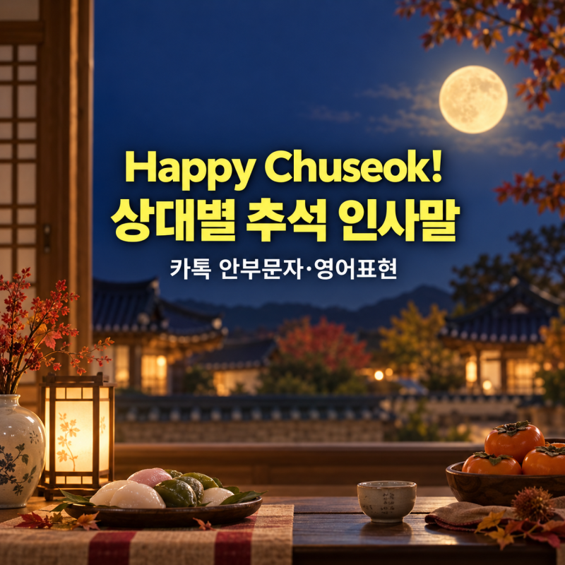 "추석 카톡 누구에게 뭐라고 보낼까?" 상대별 한가위 인사말 문구와 영어표현