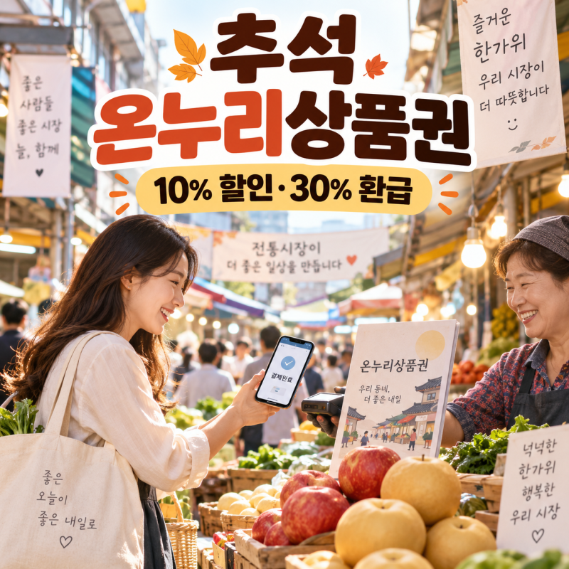 2026 온누리상품권 총정리｜추석 10% 할인·30% 환급·사용처 조회·가맹점 찾기