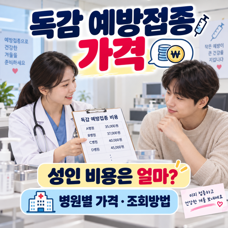 독감 예방접종 가격(성인 비용, 병원별 가격, 가격 조회)