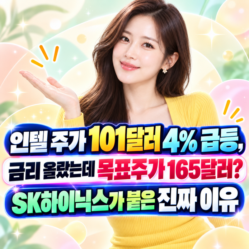 인텔 주가 101달러 4% 급등, 금리 올랐는데 목표주가 165달러? SK하이닉스가 붙은 진짜 이유 목....
