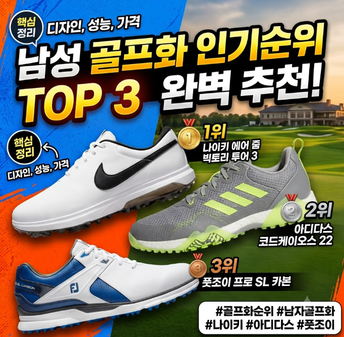 남성 골프화 추천 인기 브랜드 TOP3 장단점 비교